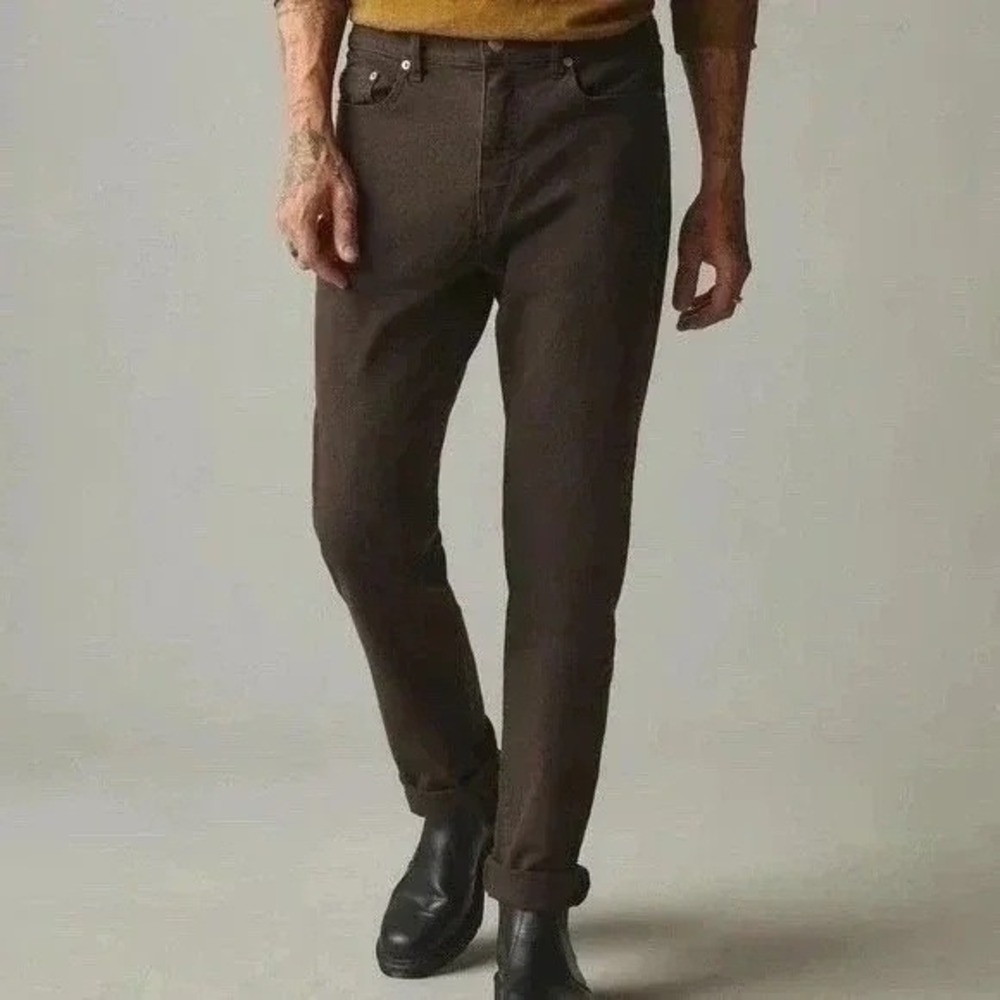 American Giant Roughneck Pants Men 30x30 Brown Cotton Stretch 5-Pockets Straight